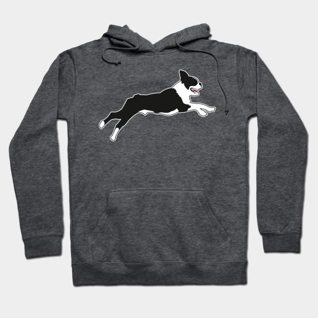 Boston Terrier in Green Hoodie by JessDesigns